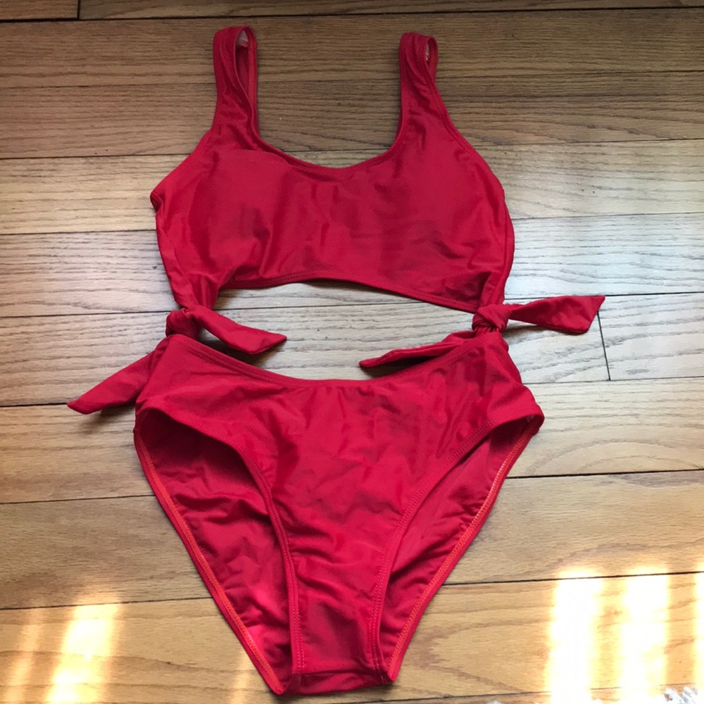 Red One Piece Cut Out